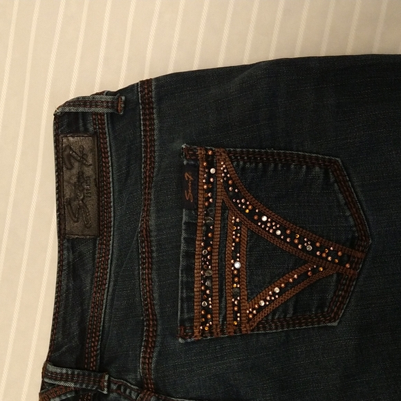 Seven 7 Women Dark Blue Jeans - Picture 11 of 11